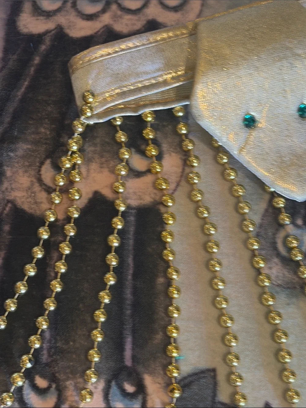 Cleopatra Gold Beaded Fringe Kids Headpiece or necklace - Metallic - Snake